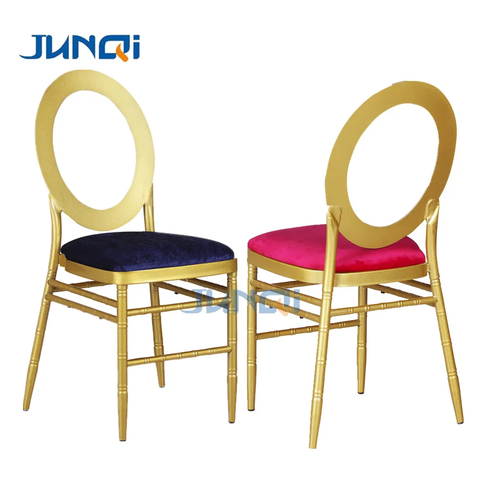 wholesale chivari chairs  for sale gold iron chairs with cushion
