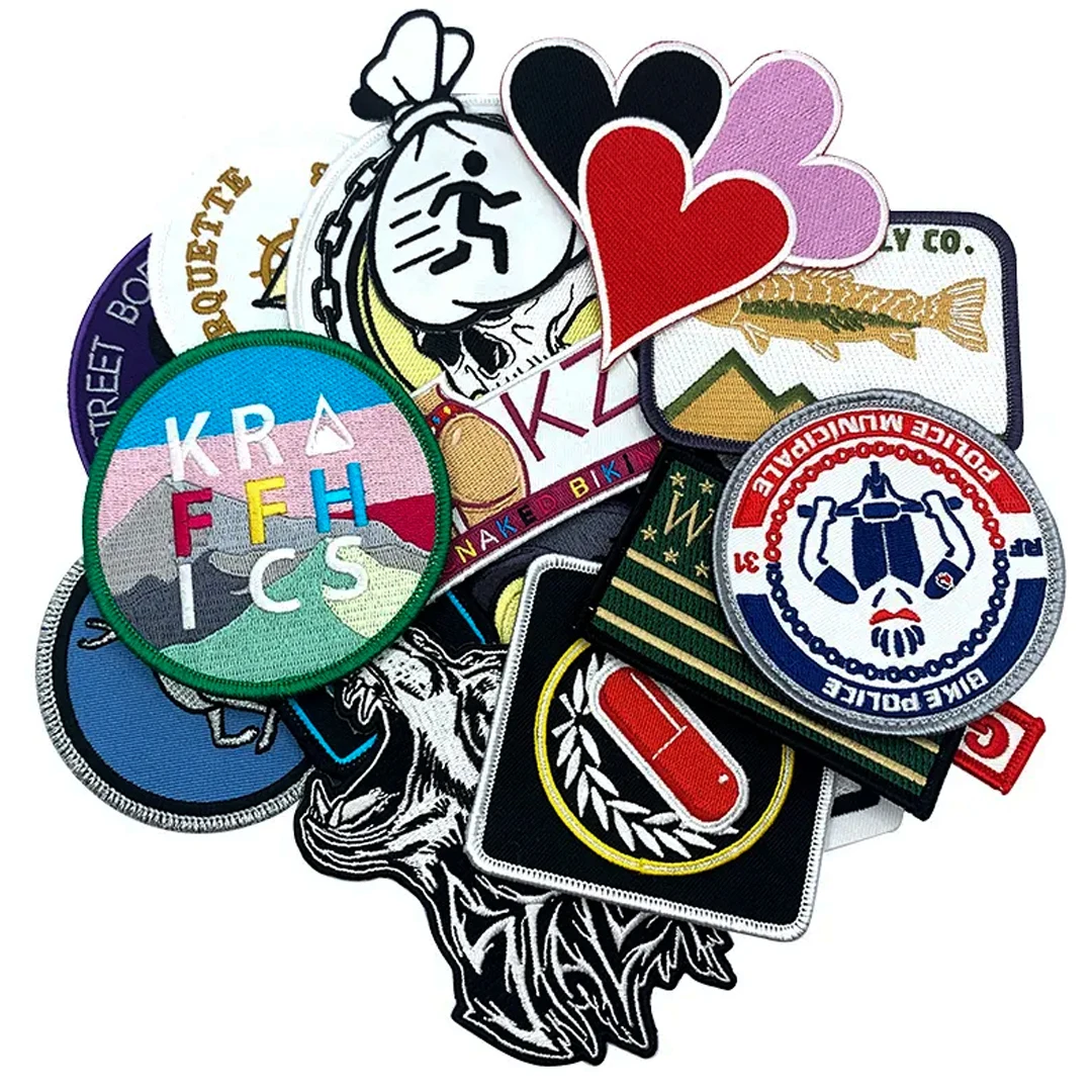 Custom Fabric Embroidered Patch Badges Sew on Embroidery Patches for Clothing