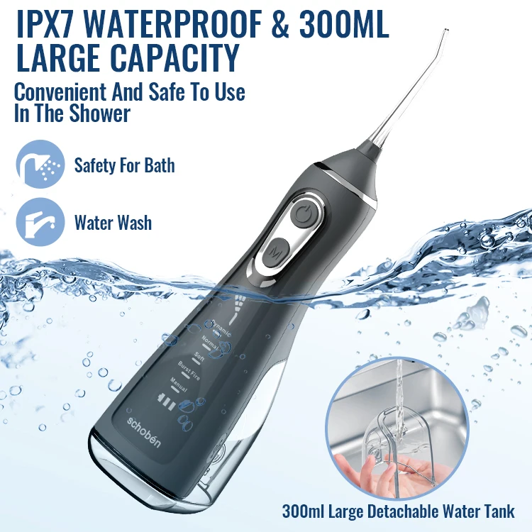 Waterflosser Rechargeable Dental Teeth Cleaner Cordless Waterflosser Dental irrigator Water Dental Flosser Water Flosser