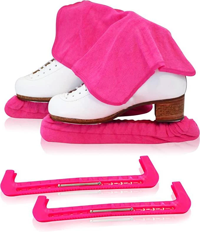 Ice Skate Blade Guards, 1 Pair Plastic Adjustable Ice Hockey Skate Blade Cover, Skate Protector for Ice Hockey Adults Kids