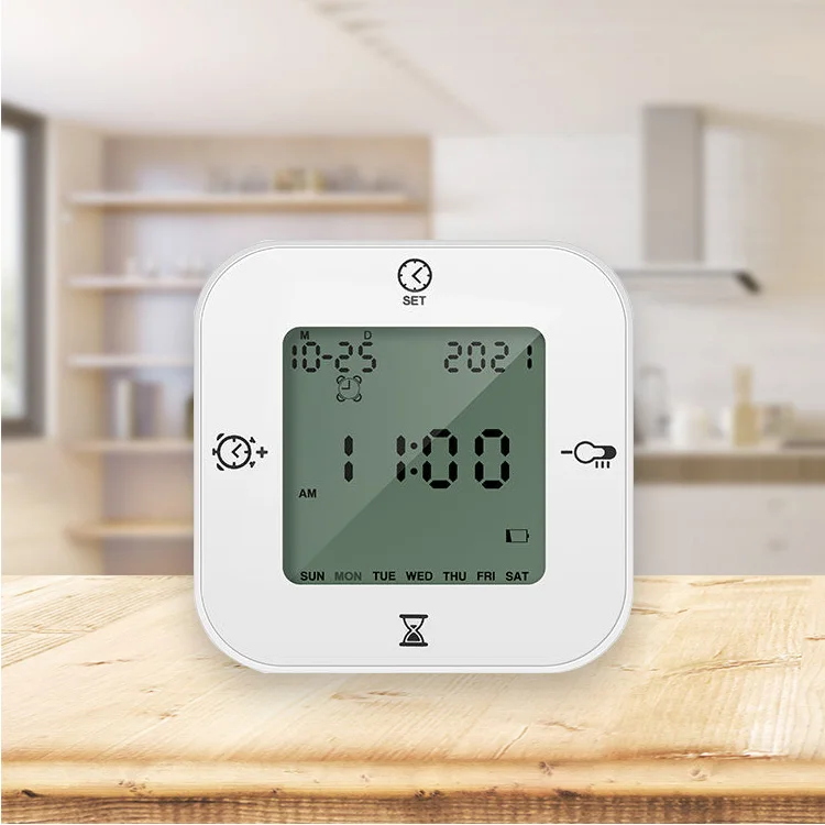 Alarm Clock Thermometer Kitchen Timer Clock Mini Travel Digital Temperature Clock