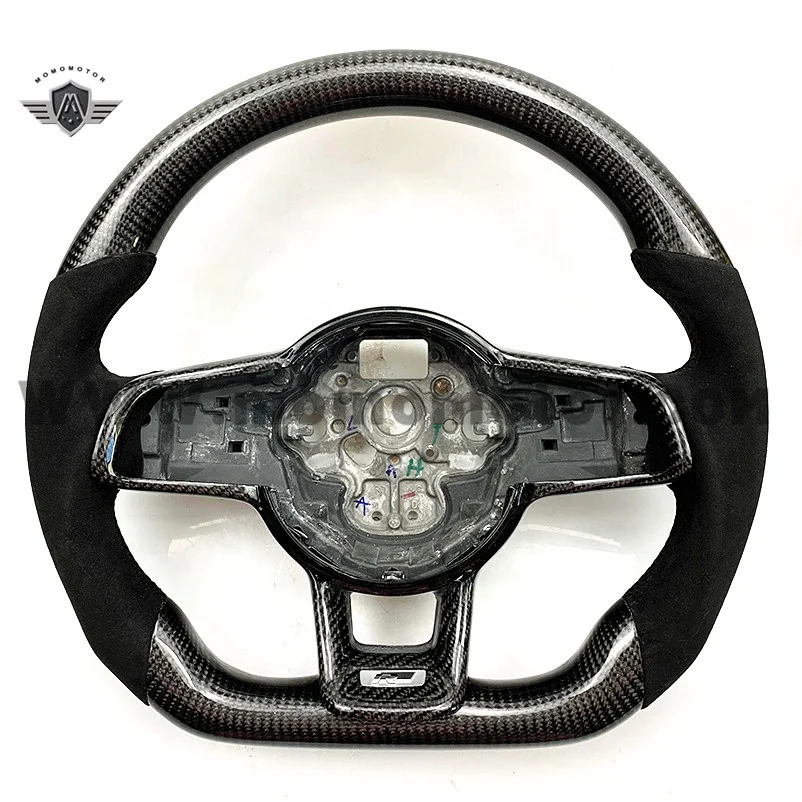 CUSTOM LED STEERING WHEEL/CARBON FIBER LEATHER STEERING WHEEL FOR VW  GOLF 7 MK7 MK6 GTI RACING WHEEL WITH STRIPE LINE