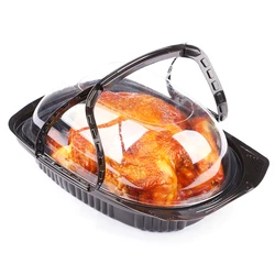 High Quality Takeaway Box Handle Roast Chicken Plastic Container