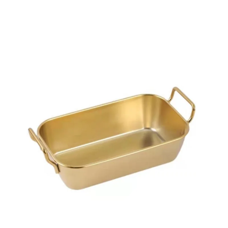 Hotel Restaurant Korean Stainless Steel Square Snack Fried Chicken Barbecue Tray