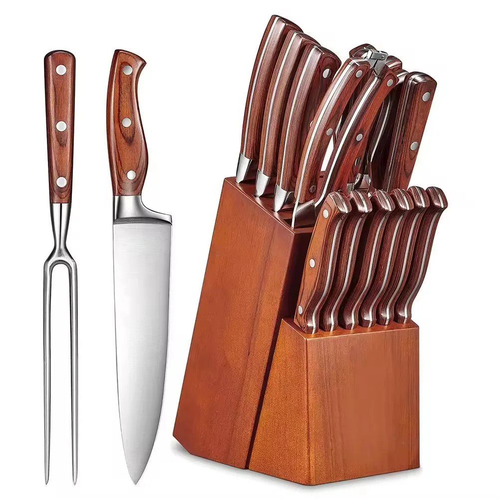 Kitchen knife set household stainless steel chef 16 piece set knife combination fruit knife complete set