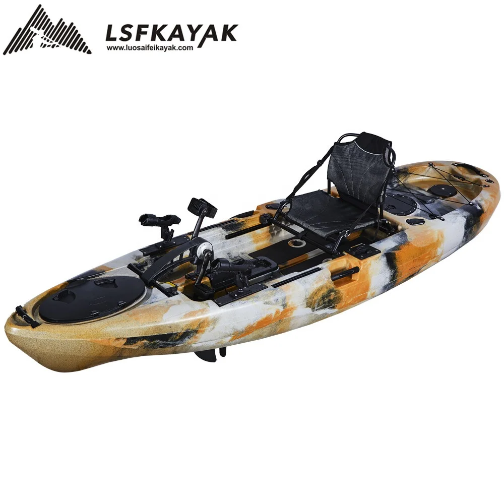 LSF Одноместный на одного человека 10-футовый рыболовный ножной Педальный привод рыболовный каяк ЛПЭНП Пластиковый каяк