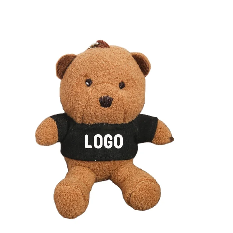 Hot sale custom teddy bear stuffed animal keychain plush soft toy keychain customization logo