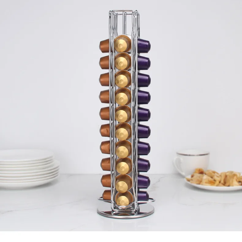 Coffee Capsule Holder, Compatible with Dolce Gusto Capsules (40pcs) - Rotating Coffee Pod Rack