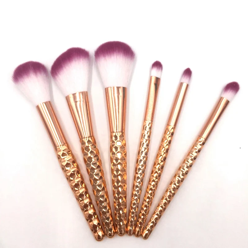 Good Quality Fashion Professional Fish Handle Colorful Soft Hair Rose Gold Makeup Brushes Set