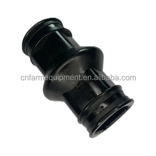 PVC water pipe joint black rubber connector joint with pipe clamp used in poultry farm automatic drinking line equipment
