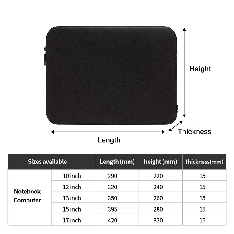 New Simple Portable Computer Tablet Laptop Bag Custom Sublimation Printed Neoprene Laptop Sleeve Case Pouch