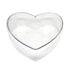 85x75x40mm PET Food Storage Box Plastics Clear Heart Shaped Plastic Container with Lift Off Lid