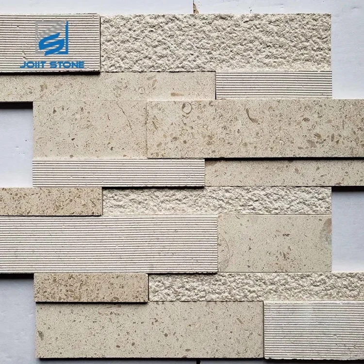 Modern Design Beige Stone Split/Polish/Groove Marble Wall Cladding Decor Tiles