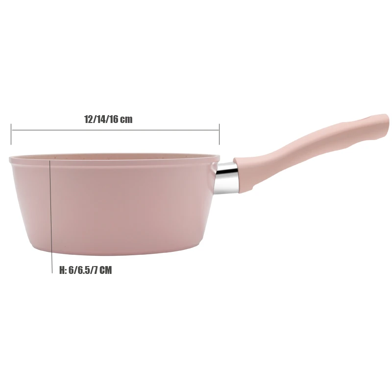 Korean non stick milk soup pot and pan for breakfast noodle porridge cooking nonstick soup pot with handle