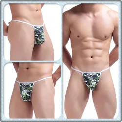 Mens Cotton Breathable Sexy Camouflage Underwear Thong Jockstrap Gay Thongs G String Man Penis Pouch Sissy Underpant Short Boxer