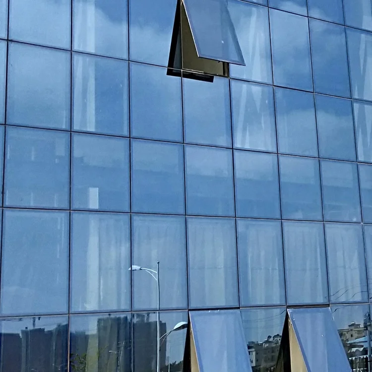 Glass Aluminium Curtain Wall Exterior Building Frameless Curtain Window Wall