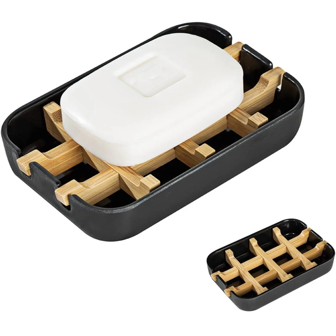 Wholesale sustainable soap dish square shape bamboo fiber soap holder for hotel home kitchen bathroom