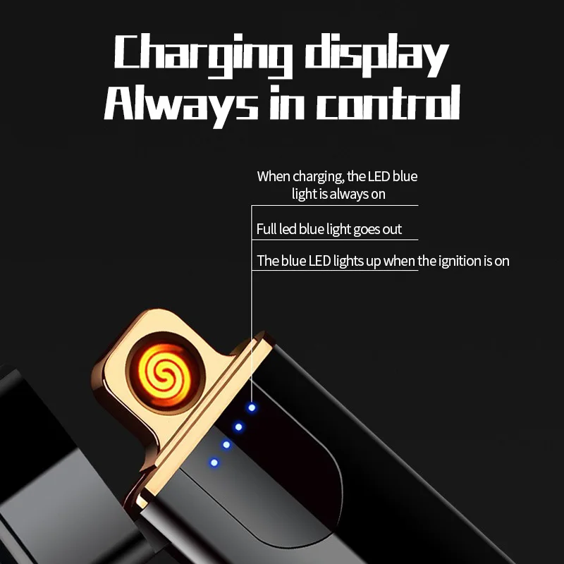 Touch sensing mini USB charging lighter charging personality creative advertising gift electronic cigarette lighter