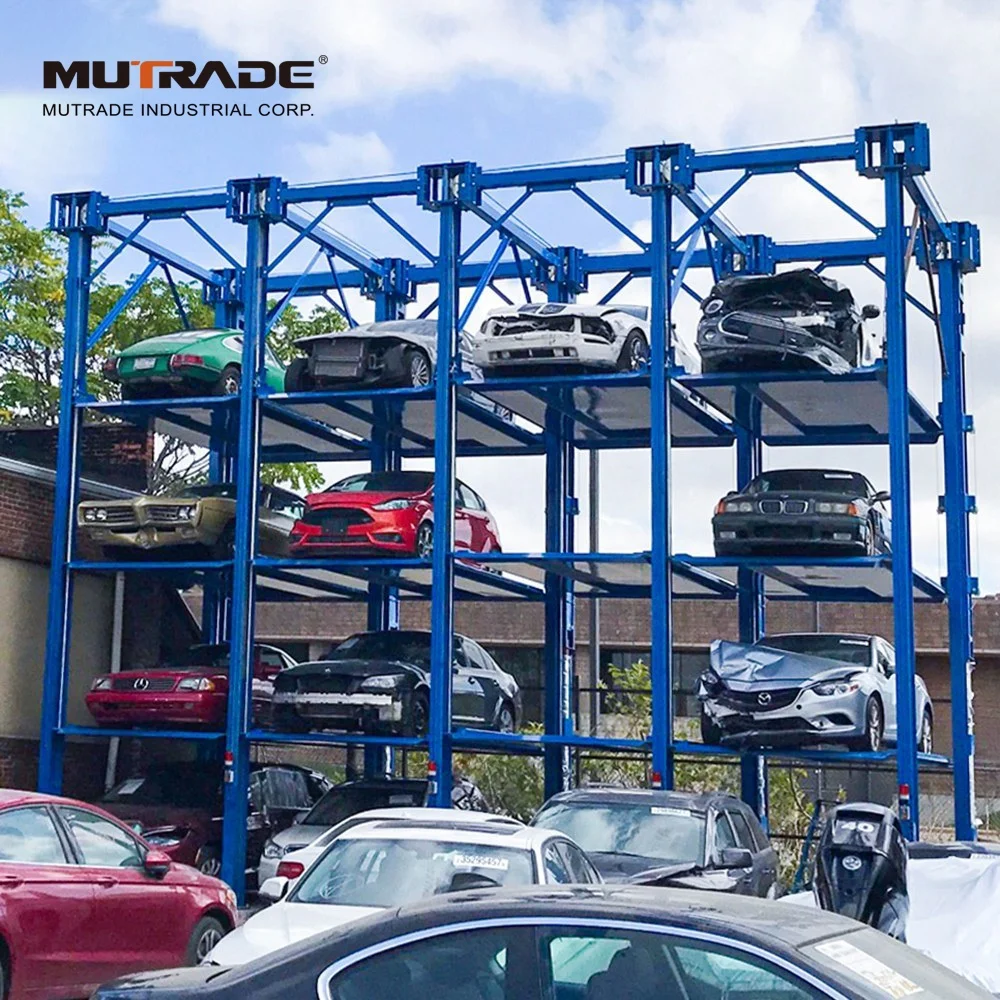4 post triple stacker car storage lift stacker parking lifts