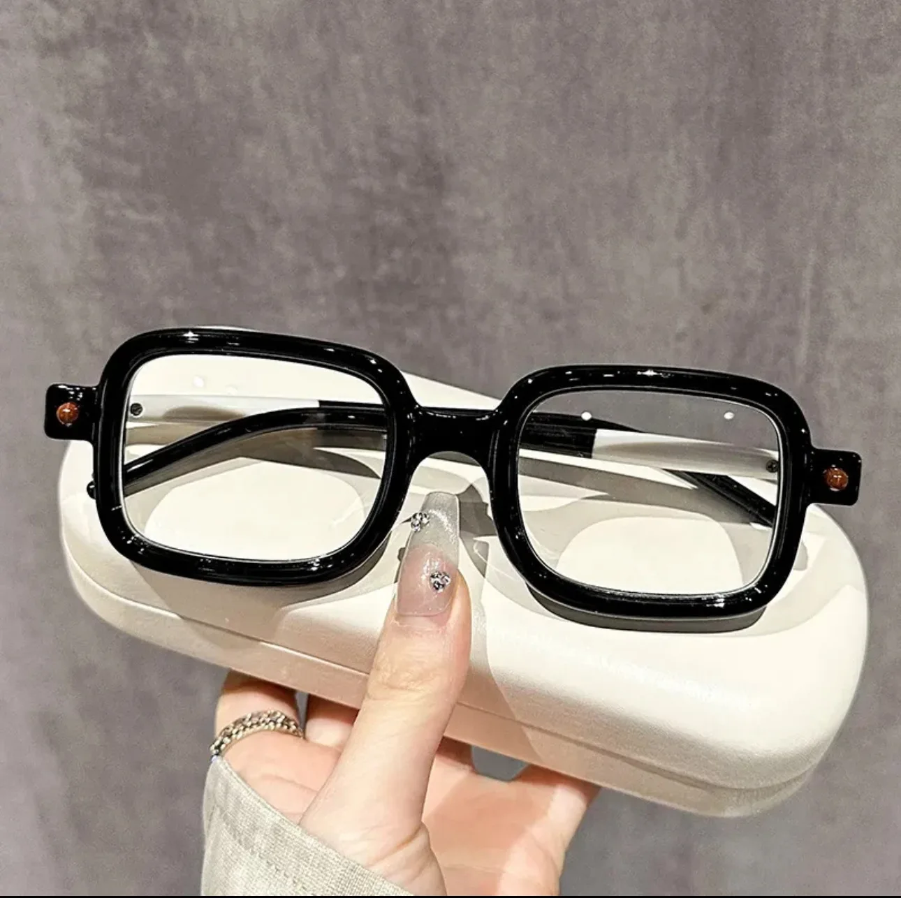 German niche personality high number thick edged glasses frame trendy men and women can be matched with myopia anti blue light