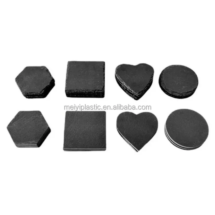 Slate coaster Stone Cup Mat With Anti-Scratch Backing Accept Customize Slate Stone Coaster