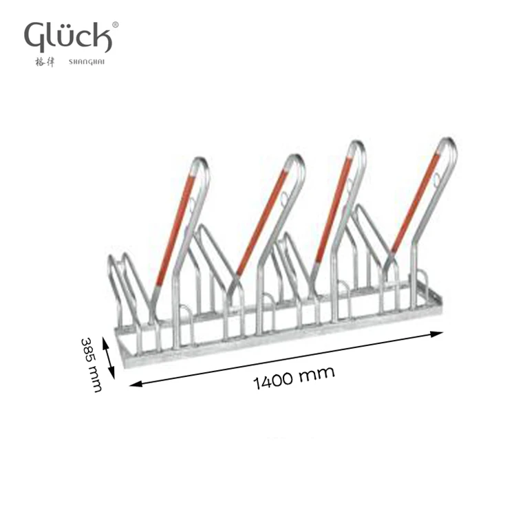 ISO 9001 certified high quality metal floor mounted car bike racks one-side 4 units rack China factory direct supply