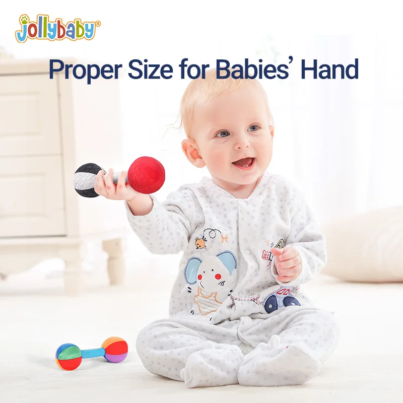 Jollybaby new product Early Educational Baby Rattles Toys Hands Shake ring Bell for Infant 0-12 Months
