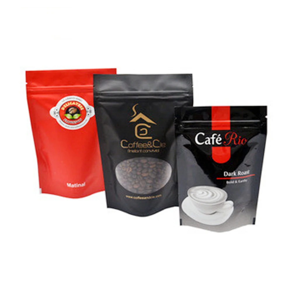 Custom print Biodegradable 3 Side Seal Black Aluminum Foil Package Coffee Packing Tea Black Chocolate Bar Bag