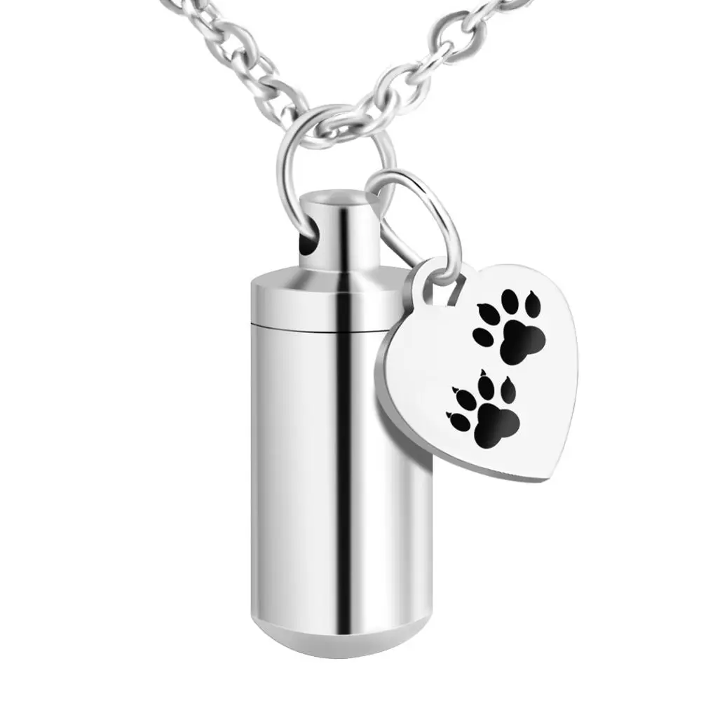
BEST FRIEN Personalized Custom OEM Amazon Hot Sale Stainless Steel Silver Cremation urns cremation pet ashes Necklace 