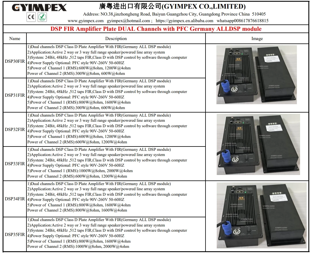 built-in Germany DSP FIR fillter 2 Channel Class D 600w+300w Active Speaker Digital Power Amplifier Module ALLDSP plate