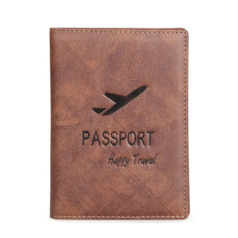 Small and portable travel wallet passport holder PU leather travel passport wallet