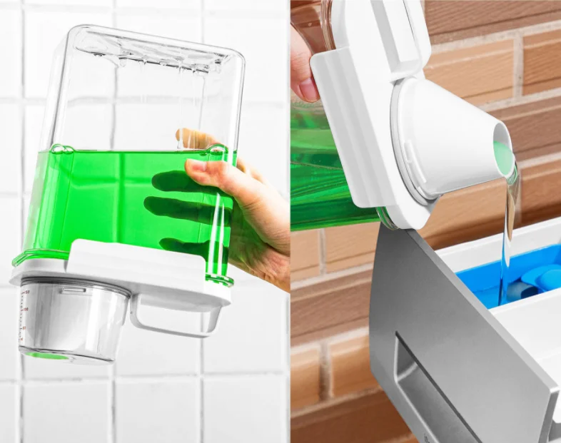 1.1/1.8/2.3 L Large laundry soap dispenser,Clear detergent holder,laundry detergent storage & laundry detergent organizer