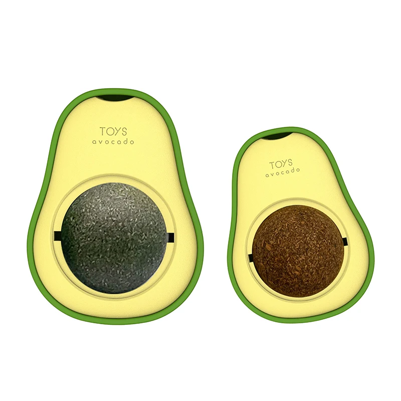 Avocado Rotatable Natural Mint Balls Healthy Edible Licking Balls Snack For Kittens Cat Toys