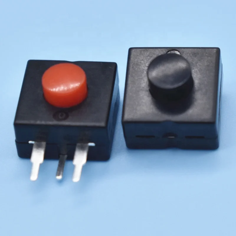 Red button 2 terminal 12*12 mm flashlight toy control connection self lock / unlocked / push button / push-key micro switch