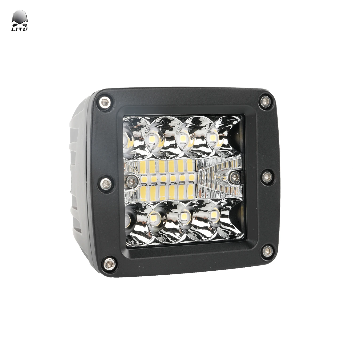 12V 24V Offroad Truck Vehicle 48W 4000lm IP67 Waterproof Driving Light Square Flood Car LED Work Pods Lamp For UTV SUV