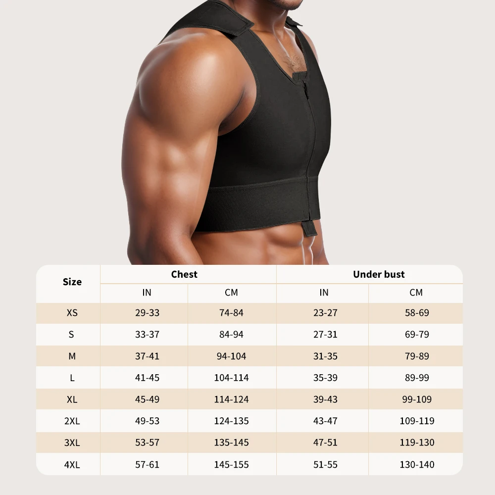 S-SHAPER Men Post Surgical Posture Improvement Slimming Body Shaper Shapewear Tops