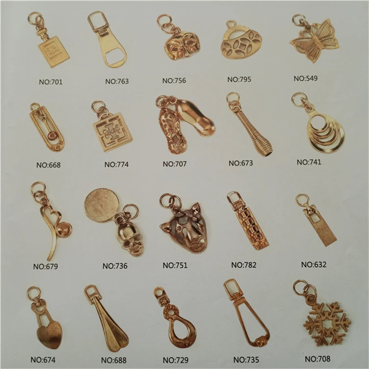 diamante rhinestone Christmas tree Leaf butterfly Skull cross cravat metal zipper slider puller pendant pull parts