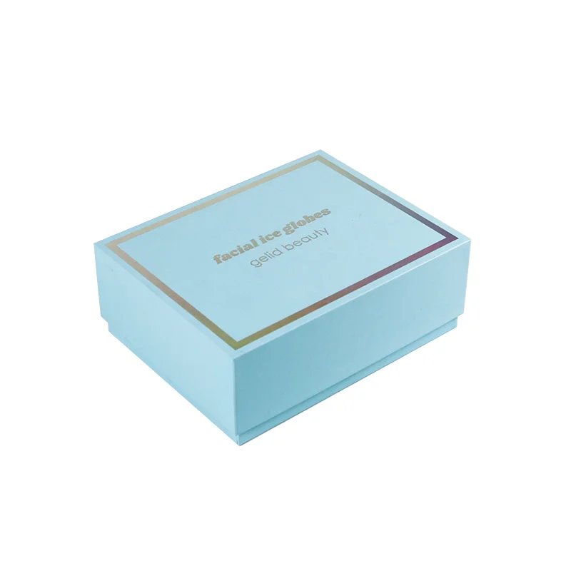 custom printing holographic logo rigid cardboard beauty equipment facial massage tool packaging paper box with sponge