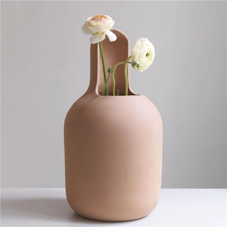 Hot selling matte clay terracotta flower vase wedding table top decor nordic ceramic flower vases for home decor