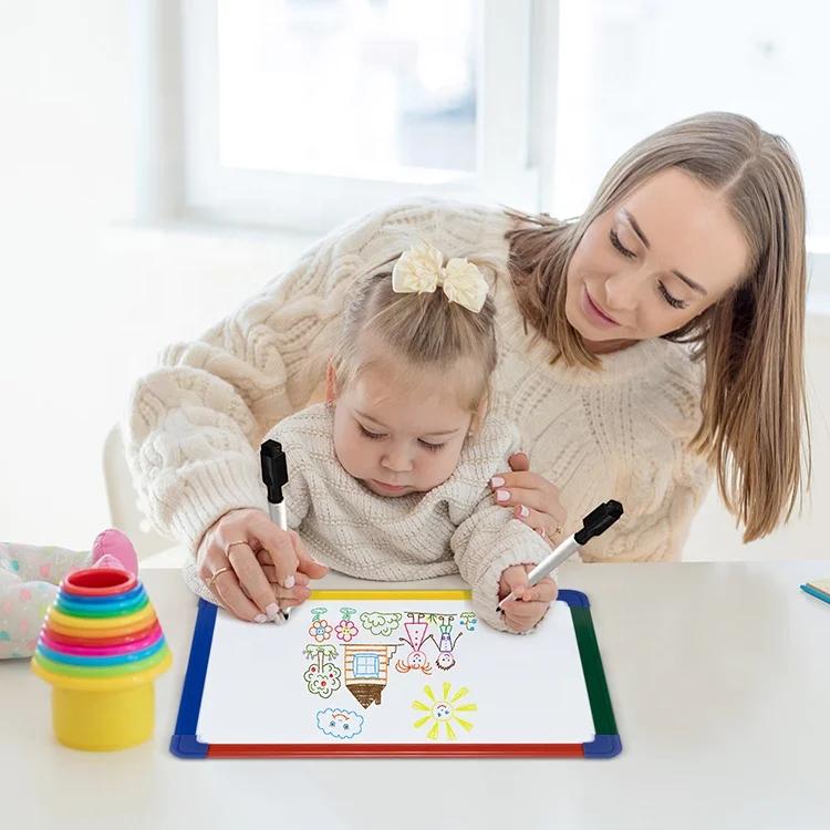 Оптовая продажа, низкая цена, двухсторонняя детская мини-доска для рисования, портативная Магнитная белая доска, сухая стираемая маленькая белая доска