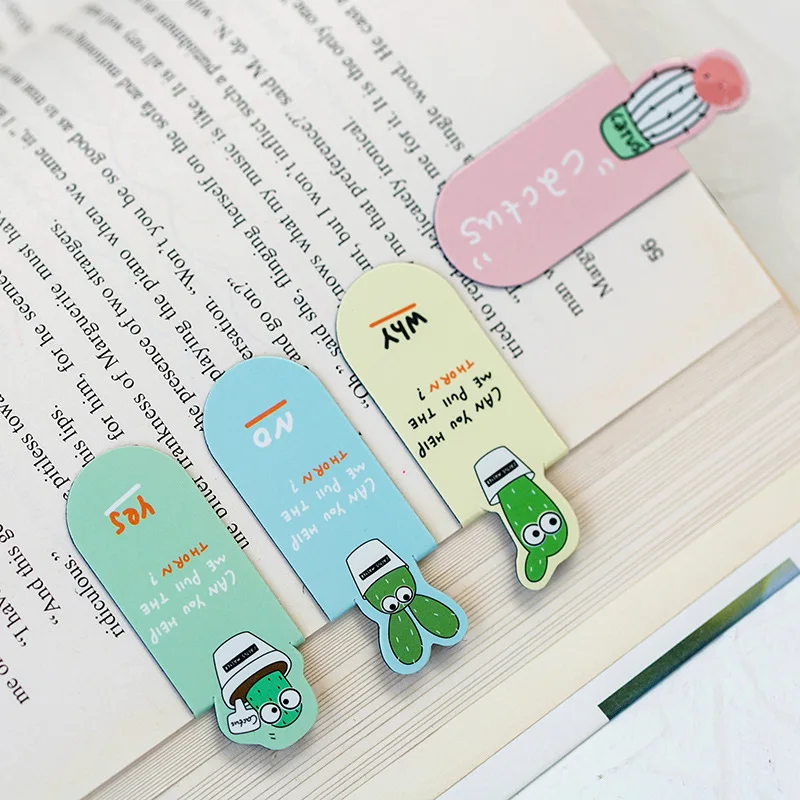 1 Set Fresh Cactus Sakura Unicorn Magnetic Bookmarks Books Marker Of Page Student Stationery School Office promotion