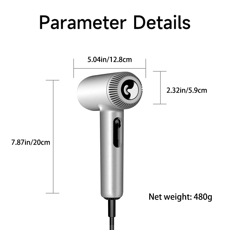 Portable Hair Dryer Professional 110000rpm High Speed Beauty and Hairdressing BLDC 1200W Mini Hairdryer with Diffuser