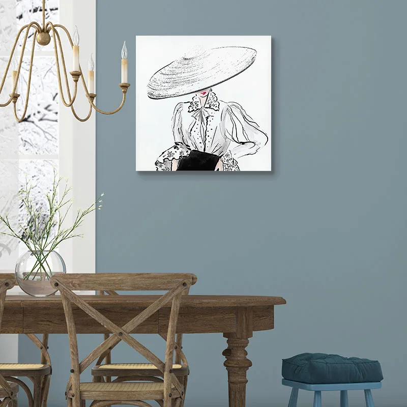 Elegant Lady Wall Art Canvas Decoration for Home Modern Portrait Painting