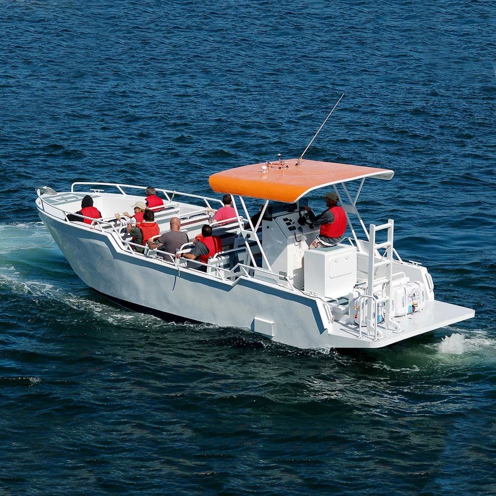Ecocampor  manufacturer aluminum touristic passenger work boat hardtop  22 seats with hardtop   for sale