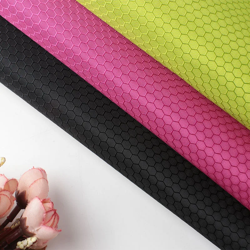 600D Polyester Jacquard Honeycomb Ripstop Oxford Fabric With PU Coating Tear Resistant Waterproof Outdoor Fabric for Luggage