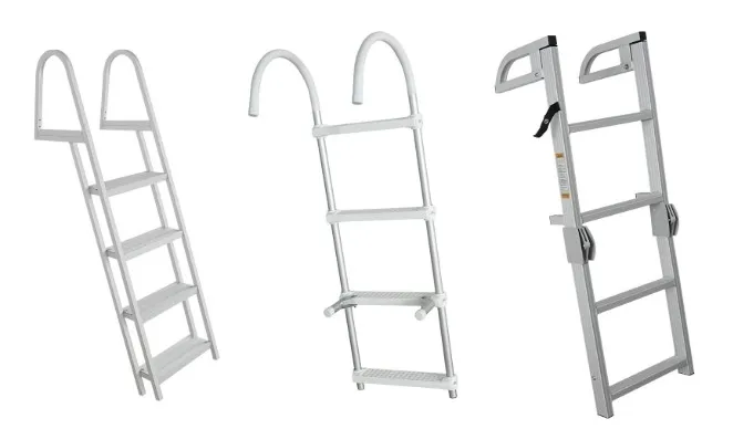 Foyo Ladders Heavy duty folding aluminum pontoon boarding ladders for Marine