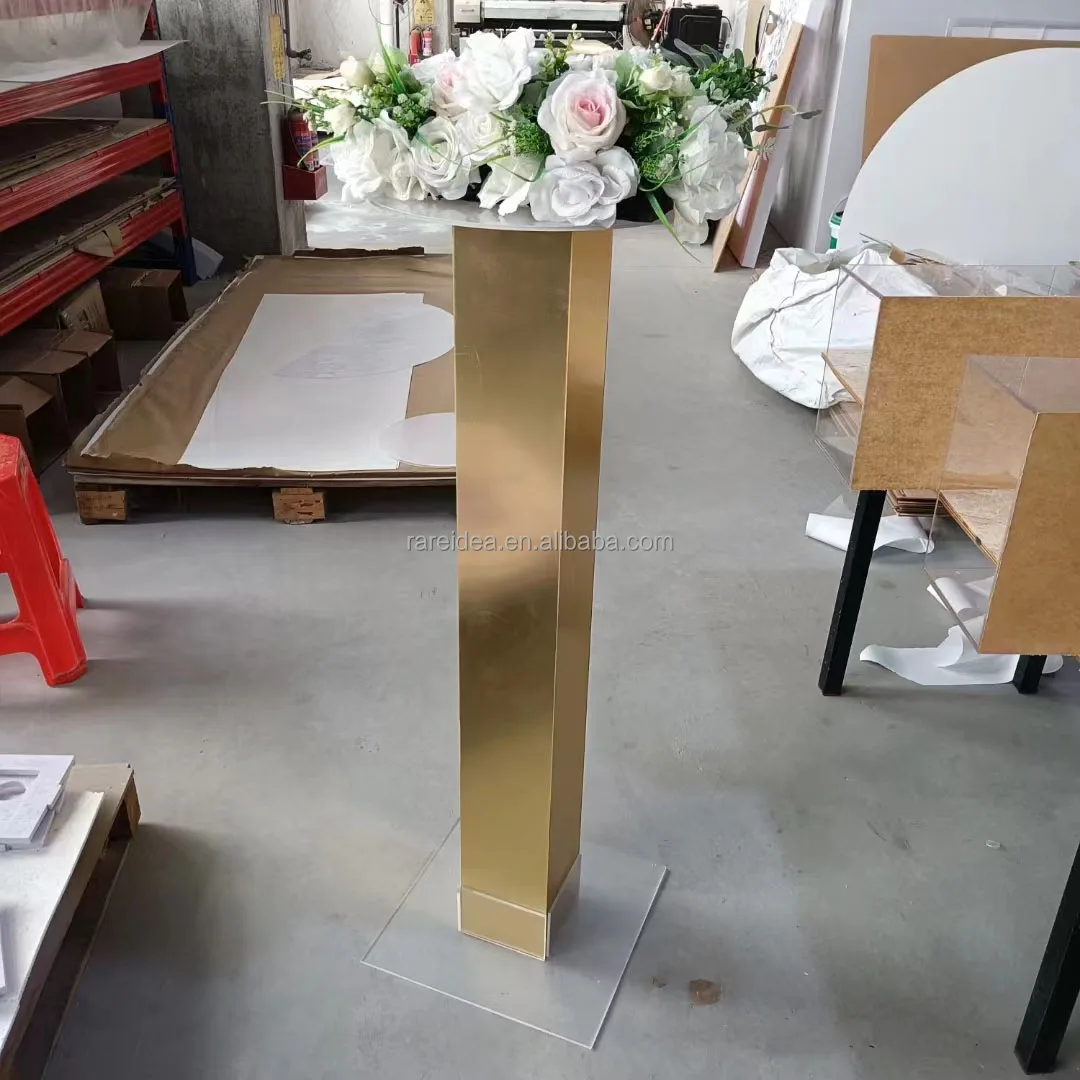 Gold Centerpieces Acrylic Plant Stands Flower Stand Wedding Decoration For Wedding Table