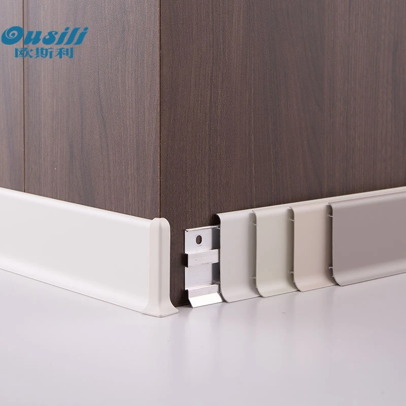 Aluminum Decorative Corner Strip Skirting Board Profile Interior Baseboard Metal Cover Corner Line