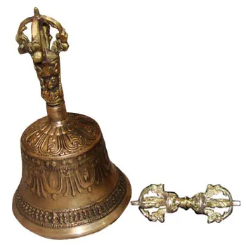 Tibetan Buddhist Phurba Ghanta/Bell  Singing Bell with Dorje Tibetan Meditation Singing Bell Handmade