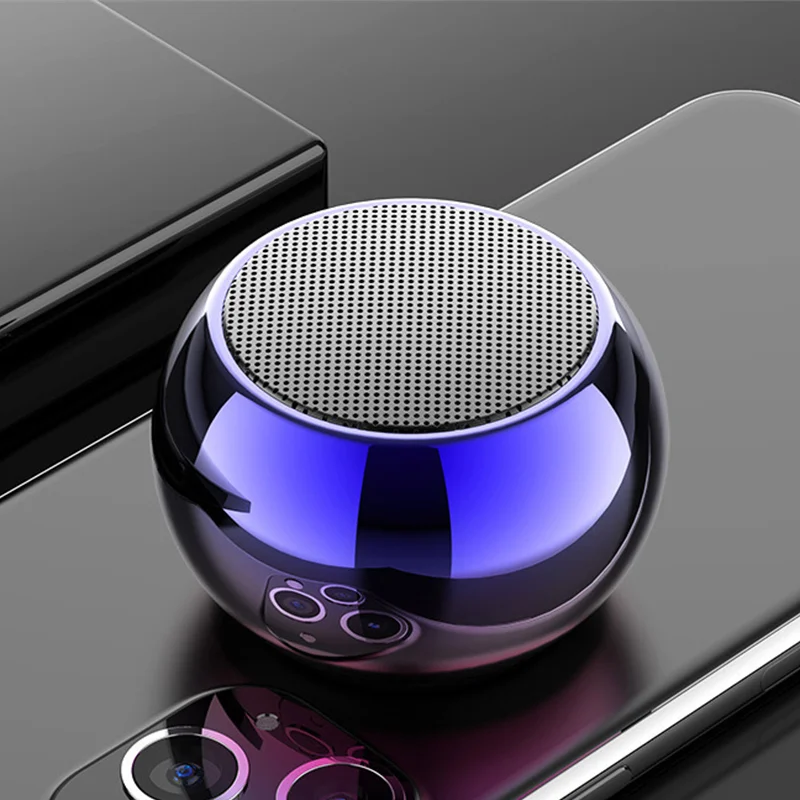 M3 Colorful Wireless Speakers 3D Mini Electroplating Round Steel Cannon Blue tooth Speaker Radio Support U Disk Subwoofer